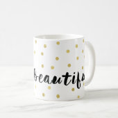 Mug Bonjour confettis étincelants de points de bel or (Devant droit)