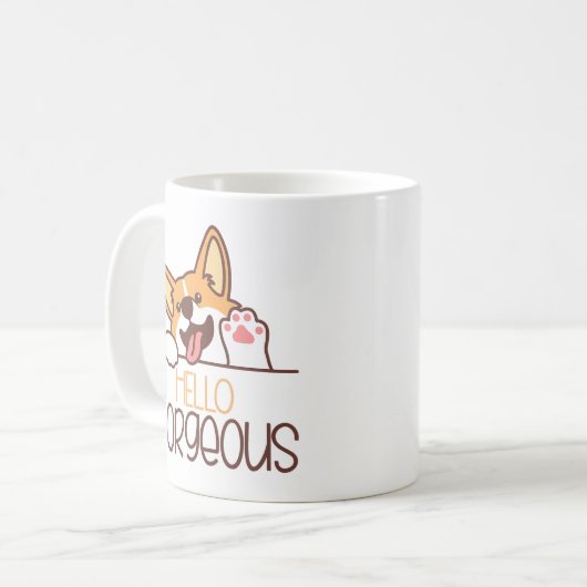 Mug Bonjour Corgi Chien (Devant gauche)