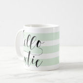 Mug Bonjour Cutie Moderne Calligraphie | Tracées de me (Devant gauche)