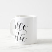 Mug Bonjour Cutie Moderne Calligraphie | Typographie n (Devant gauche)