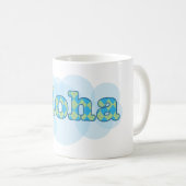 Mug Bonjour dans le Hawaïen - Aloha avec le motif à (Devant droit)