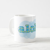 Mug Bonjour dans le Hawaïen - Aloha avec le motif à (Devant gauche)