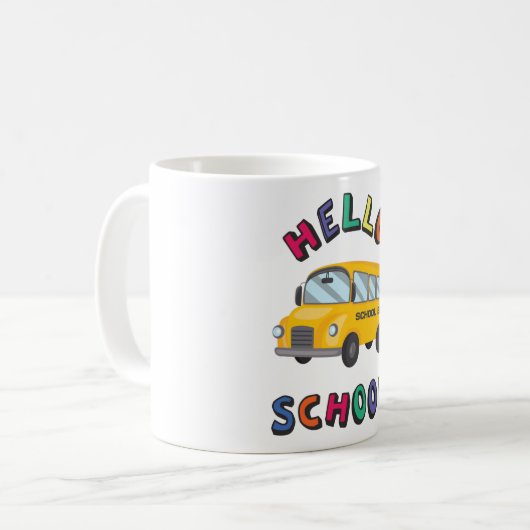 Mug Bonjour école (Devant gauche)