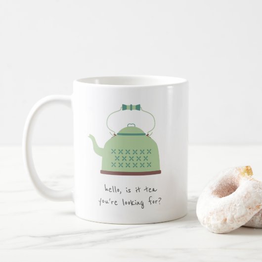 Mug Bonjour, Est-ce du thé que tu cherches ? (Avec donut)