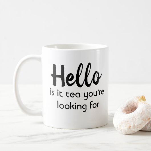Mug Bonjour est il thé que vous recherchez (Avec donut)