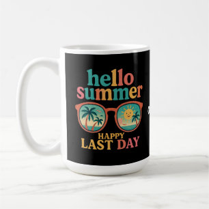 Mug Bonjour été heureux Dernier jour de design scolair