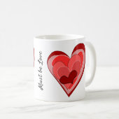 Mug Bonjour, être amoureux, profiter des coeurs de la  (Devant droit)