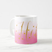 Mug Bonjour Gold Rose Confetti Ombre (Devant gauche)