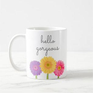 Mug Bonjour Gorgeous Gerbera Daisies Girly Chic Floral