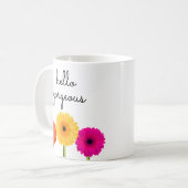 Mug Bonjour Gorgeous Gerbera Daisies Girly Chic Floral (Devant gauche)