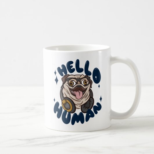 Mug Bonjour humain Chien mignon (Droite)