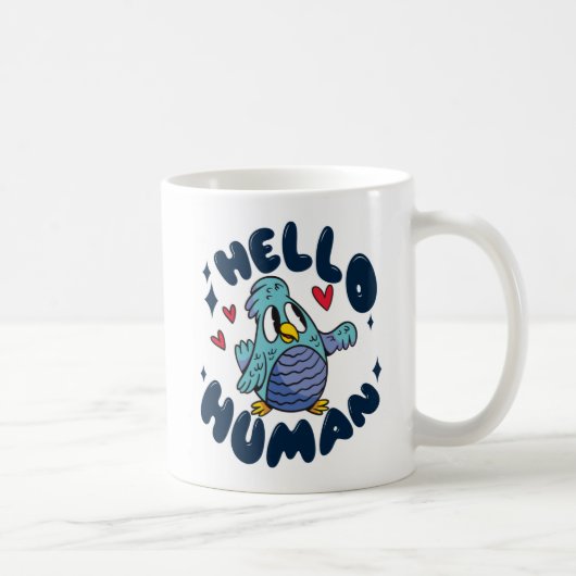 Mug Bonjour humain oiseau mignon (Droite)