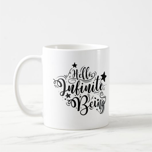 Mug Bonjour infinie Être des étoiles funky (Gauche)