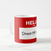 Mug 'Bonjour Je Fais Mon Meilleur' Nom Balise Drôle (Devant gauche)