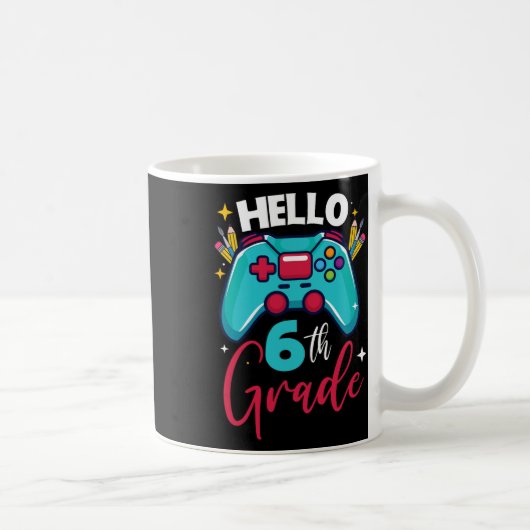 Mug Bonjour jeu vidéo débloqué niveau 6e Ck à Sc (Droite)