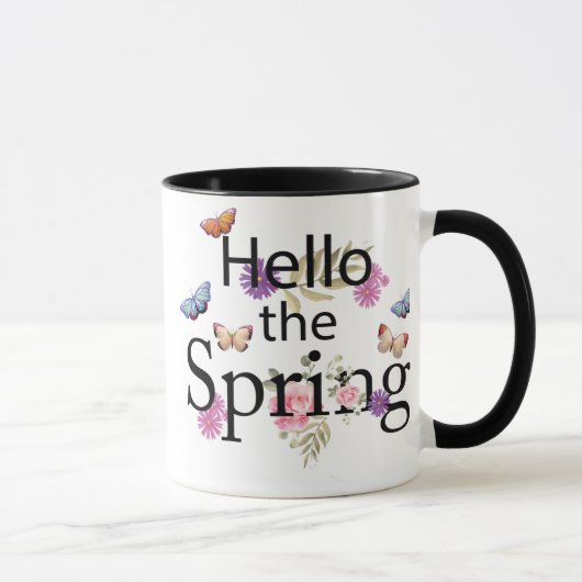 Mug Bonjour La Fleur De Printemps (Droite)