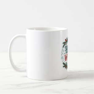 Mug Bonjour l'art de Noël vintage flocon de neige d'hi