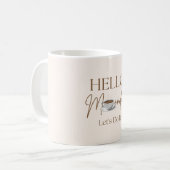 Mug Bonjour Lundi Pastel Crème Beige (Devant gauche)