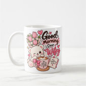 Mug "Bonjour ma chère femme" mignon (Gauche)