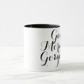 Mug Bonjour magnifique avec typographie noire/blanche (Centre)