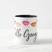 Mug Bonjour Magnifique maquillage Artiste Aquarelle Li (Centre)