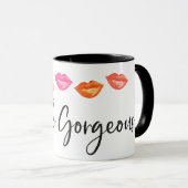Mug Bonjour Magnifique maquillage Artiste Aquarelle Li (Devant droit)