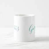 Mug Bonjour Magnifique Script Turquoise Moderne Café M (Centre)