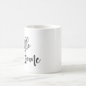 Mug Bonjour manuscrit manuscrit noir beau (Centre)
