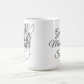 Mug Bonjour marquant avec des lettres le beaux noir et (Centre)