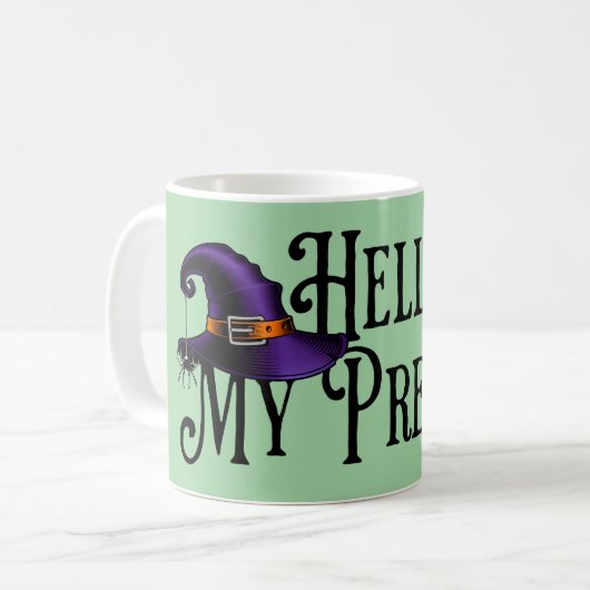 Mug Bonjour Mes Jolies, Casquette de sorcières (Devant gauche)