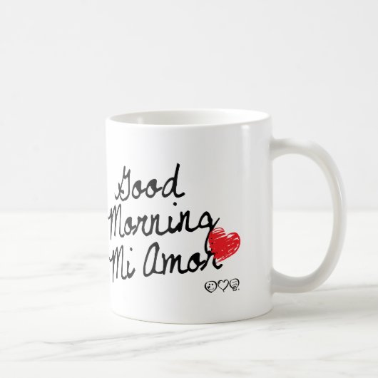 Mug Bonjour MI Amor ! Avec le coeur rouge (Droite)