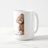 Mug Bonjour mignon ours Brown Teddy Bear (Devant droit)