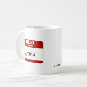 Mug Bonjour mon nom est Emma (rouge) (Devant gauche)