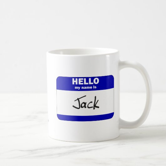 Mug Bonjour mon nom est Jack (bleu) (Droite)