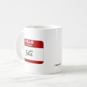 Mug Bonjour mon nom est Kate (rouge) (Devant gauche)