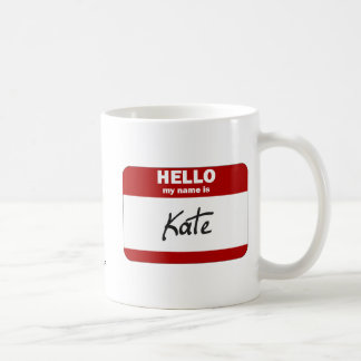 Mug Bonjour mon nom est Kate (rouge)