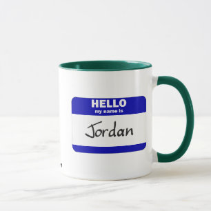 Mug Bonjour mon nom est la Jordanie (bleue)