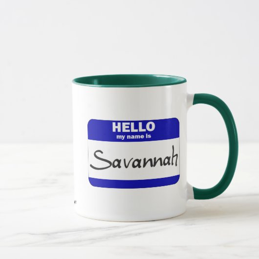 Mug Bonjour mon nom est la savane (bleue) (Droite)