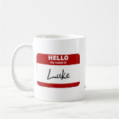 Mug Bonjour mon nom est Luc (rouge) (Gauche)
