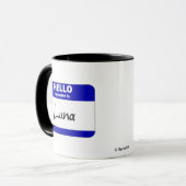 Mug Bonjour mon nom est Luna (bleu) (Devant gauche)