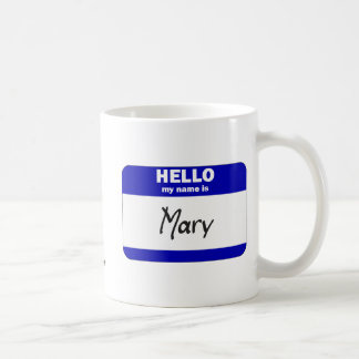Mug Bonjour mon nom est Mary (bleue)
