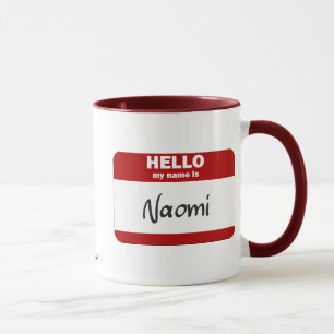 Mug Bonjour mon nom est Naomi (rouge)
