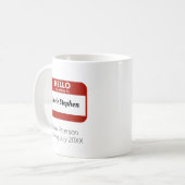 Mug "Bonjour Mon Nom Est" Oncle Grossesse Révélation (Devant gauche)