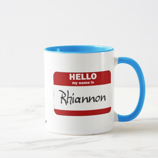 Mug Bonjour mon nom est Rhiannon (rouge) (Droite)