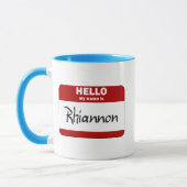 Mug Bonjour mon nom est Rhiannon (rouge) (Gauche)