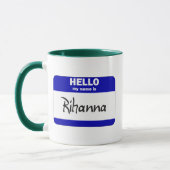Mug Bonjour mon nom est Rihanna (bleu) (Gauche)