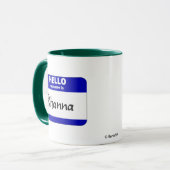 Mug Bonjour mon nom est Rihanna (bleu) (Devant gauche)