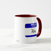 Mug Bonjour mon nom est Riley (bleu) (Devant droit)
