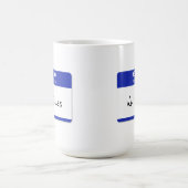 Mug Bonjour Mon nom est Rude ou Funny Blue personnalis (Centre)