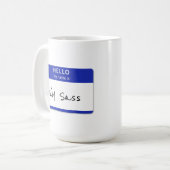 Mug Bonjour Mon nom est Rude ou Funny Blue personnalis (Devant gauche)